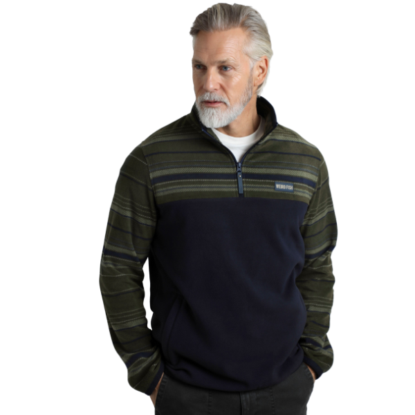 Weird Fish -  Gilbert Quarter Zip Striped Fleece