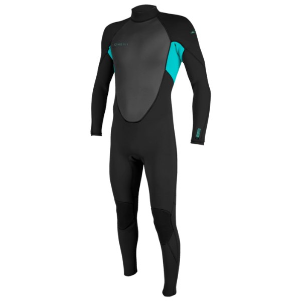 O'Neill Reactor-II 3/2 Back Zip Full Youth Wetsuit Black Aqua