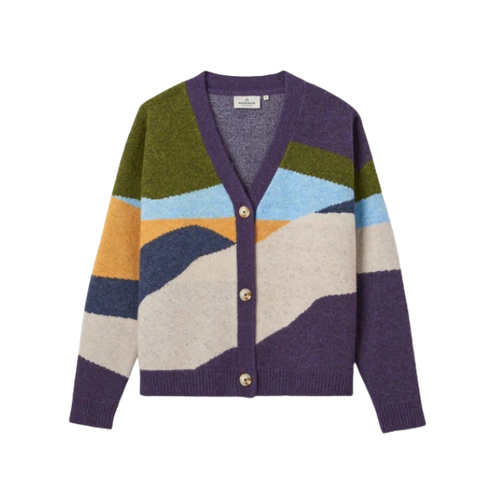 Passenger Scenic Knitted Cardigan Deep Plum