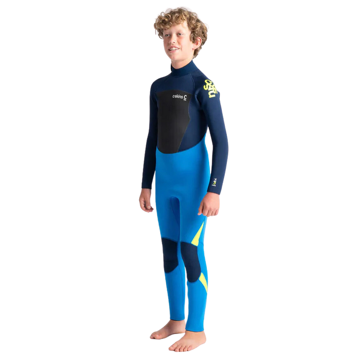 C-Skins Legend 5/4/3 Junior Back Zip Cyan/Slate/Multi