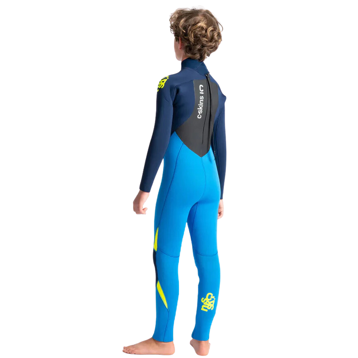 C-Skins Legend 5/4/3 Junior Back Zip Cyan/Slate/Multi